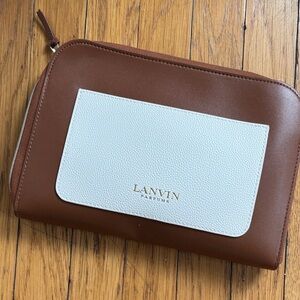 Lanvin Brown and White Toiletry Bag